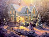 Thomas Kinkade Famous Paintings - Blessings of Christmas